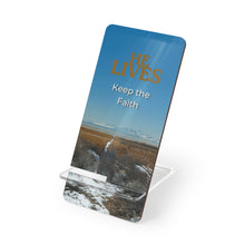 Load image into Gallery viewer, Phone Stand - 'He Lives - Keep the Faith' Great Salt Lake Design - Ana.s.CameraWork