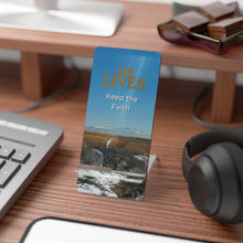 Load image into Gallery viewer, Phone Stand - 'He Lives - Keep the Faith' Great Salt Lake Design - Ana.s.CameraWork