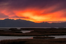 Load image into Gallery viewer, "Firelit Serenity Over Great Salt Lake - Limited Edition Fine Art Print on Hahnemühle Photo Rag paper."