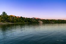 Load image into Gallery viewer, A brilliant photograph of Hyrum Reservoir , fall season. Ready to downloads, showing stunning blue and magenta colors.