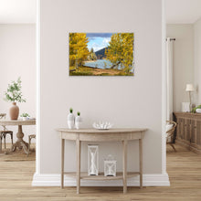 Load image into Gallery viewer, &quot;Autumn&#39;s Tapestry 24&quot; x 36&quot; - Elegance above an entryway table in a living room, creating a captivating focal point.&quot;

