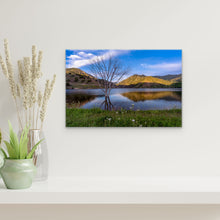 Load image into Gallery viewer, &quot;Ephemeral Embrace 16&quot; x 24&quot; - Impactful on a shelf, compared with a Bogo-style vase, showcasing the print&#39;s size and beauty.&quot;
