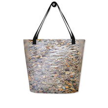 Load image into Gallery viewer, Front of tote bag features a stunning underwater rock print and the message "Save water, every drop counts." Made from durable materials, it is perfect for everyday use.