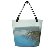 Load image into Gallery viewer, beautiful tote bag features a unique design that reflects the beauty of winter and the importance of conserving water