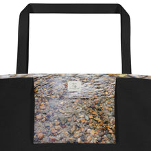 Load image into Gallery viewer, Inner bag of tote bag features a stunning underwater rock print and the message "Save water, every drop counts." Made from durable materials, it is perfect for everyday use.