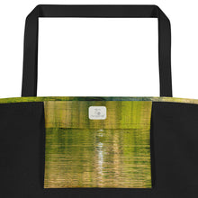 Load image into Gallery viewer, The inner bag of a tote bag, spacious and designed in yellow and green colors, is striking and unique.  A modern beach bag, where you can store everything that matters when you get to those warm beaches.
