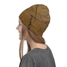 Load image into Gallery viewer, Left view of an all over print neck gaiter on terracota colors
