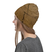 Load image into Gallery viewer, Left view of an all over print neck gaiter on terracota colors