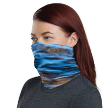Load image into Gallery viewer, All-over underwater rock print on a simple fit neck gaiter. Face mask cover left view