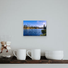 Load image into Gallery viewer, Limited edition photograph, size 8x12", beautiful blue autumn sky at Aspen Mirror Lake. Landscape of yellow and blue colors