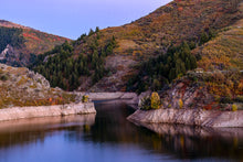 Load image into Gallery viewer, A limited edition autumn photograph of Causey Reservoir with beautiful reflections.