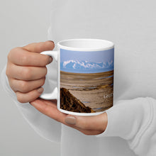 Load image into Gallery viewer, White glossy mug 11 oz with Great Salte Lake image, handle on left