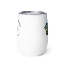 Load image into Gallery viewer, Wine tumbler, white with Hyrum Reservoir, UT printed on the back side.
