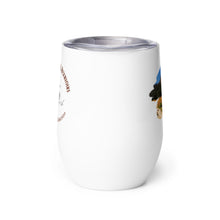 Load image into Gallery viewer, Wine tumbler, white with Mirror Lake, UT printed on the back side.
