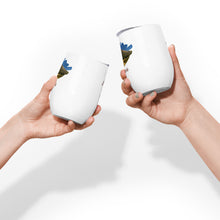 Load image into Gallery viewer, Wine tumbler, white with Mirror Lake, UT printed comparing size.