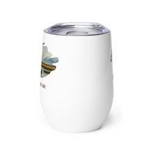 Load image into Gallery viewer, Wine tumbler, white with Great Salt Lake, UT printed on the front side.
