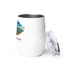 Load image into Gallery viewer, Wine tumbler, white with Starvation Reservoir, UT printed showing details
