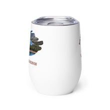 Load image into Gallery viewer, Wine tumbler, white with Lost Creek Reservoir, UT printed on the front side.
