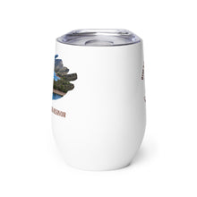 Load image into Gallery viewer, Wine tumbler, white with Lost Creek Reservoir, UT printed on the front side.