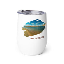 Load image into Gallery viewer, Wine tumbler, white with Starvation Reservoir, UT printed on the left side.