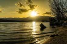 Load image into Gallery viewer, •	"Golden Sunset - Cloudy day at Hyrum Reservoir- Limited Edition Fine Art Print on Hahnemühle Photo Rag paper."