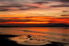 Load image into Gallery viewer, •	" ‘Twilight Orange’ - Frozen Water. Limited Edition Fine Art Print capturing the natural beauty of Willard Bay Reservoir."