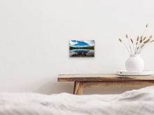 Load image into Gallery viewer, "'Tranquil Oasis' 8" x 12" - Intimate beauty in the same setting as the previous, showcasing the artwork's size harmony with a Bogo-style vase."