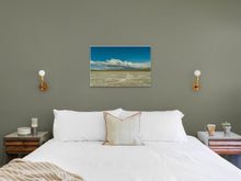 Load image into Gallery viewer, •	"’Fragile Nature’ 24" x 36" - Tranquility in a green rustic bedroom, bringing the ephemeral beauty of The Great Salt Lake to your personal room."