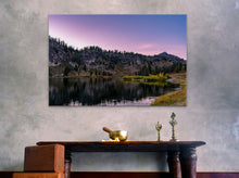 Load image into Gallery viewer, "'Rose Reflection' 40" x 60" - Adorn a wall with a black and white design, above an elegant entry table with candelabras and golden vases."