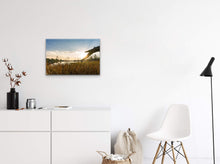 Load image into Gallery viewer, •	"’Summer Sunset’ 16" x 24" - Impactful on a shelf, compared with Bogo-style furniture, showcasing the print's size and beauty."