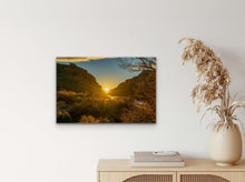 Load image into Gallery viewer, Sunset Between Canyons 16&quot; x 24&quot; - Enhance your decor with this picturesque scene, perfectly sized to accompany a stylish Bogo vase.
