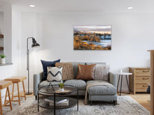 Load image into Gallery viewer, •	"’The Best Winter Colors’ 24" x 36" - Adorning a small living room with cream walls, wooden furniture, and a mix of cushions, creating a colorful living atmosphere."