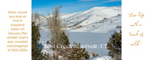 Load image into Gallery viewer, Photography of Lost Creek Reservoir by Ana Sosa with text: &quot; Live life with a touch of wild&quot;
