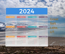 Load image into Gallery viewer, Ana Sosa&#39;s photography of Great Salt Lake, UT., with 2024 calendar

