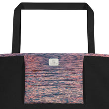 Load image into Gallery viewer, Tote bag with ethereal pink tones of sunset reflections, showing the inner bag, versatile accessory that can be used to go to the beach
