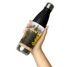 Load image into Gallery viewer, Stainless steel water bottle black 17 oz, with Fall 2023 picture printed, Collectible! Handel on hand for size reference
