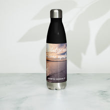 Load image into Gallery viewer, Stainless steel water bottle black 17 oz, front with Willard Bay Reservoir Printed, Collectible!
