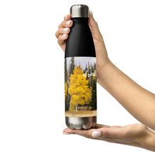 Load image into Gallery viewer, Stainless steel water bottle black 17 oz, right with Fall 2023 picture printed, Collectible!

