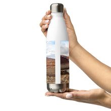 Load image into Gallery viewer, Stainless steel water bottle white 17 oz. Back side view showing deatails

