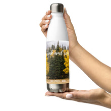 Load image into Gallery viewer, Stainless steel water bottle white 17 oz, front with Fall 2023 picture printed, Collectible!
