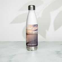 Load image into Gallery viewer, Stainless steel water bottle white 17 oz, front with Willard Bay Reservoir Printed, Collectible!
