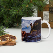 Load image into Gallery viewer, White glossy mug 11 oz handle on right with Lake Powell image.
