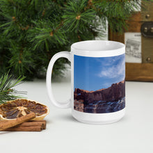 Load image into Gallery viewer, White glossy mug 15 oz handle on left with Lake Powell image.
