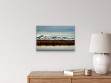 Load image into Gallery viewer, &#39;Stillness - Limited Edition Fine Art Print&#39; - 16&quot;x24&quot; decorating a light pink wall, size comparison with a table lamp on a hallway console.

